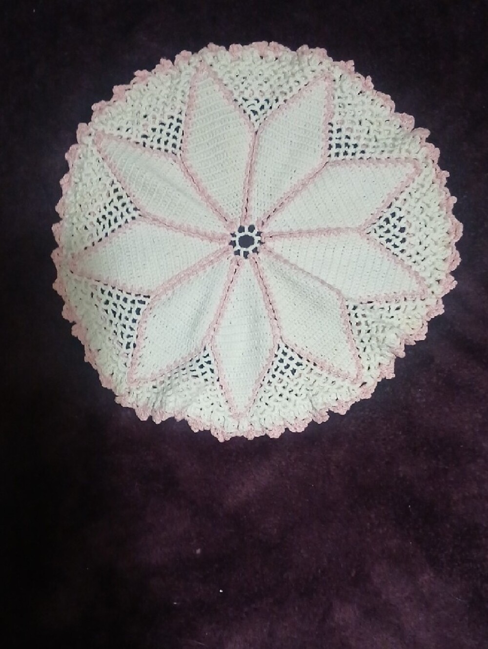 Vintage Handmade Crochet Doilies Set - Cream, Red, Yellow, Green, Pink - Picture 3 of 6